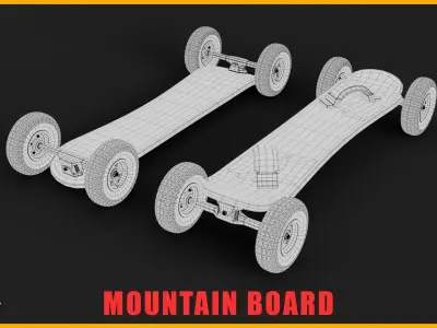 Mountainboard Skateboard 3D model