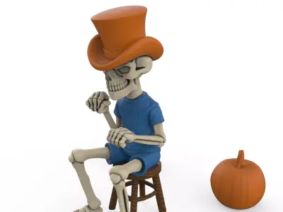 3D Printable Driver Skeleton Figurine Collectible STL Model  3D print model