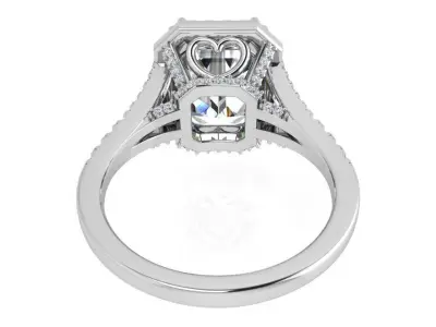 Emerald Halo Split Shank Ring 3565 3D print model