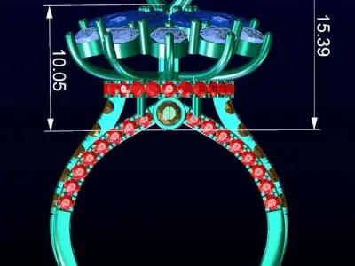 Luxury Engagement Ring 3D print model shop