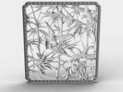 Reedbirds Wall Decoration 3D print model