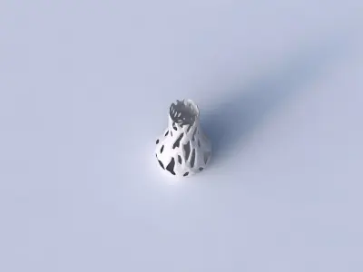 Vase curved 2 with faceted cuts 3D print model