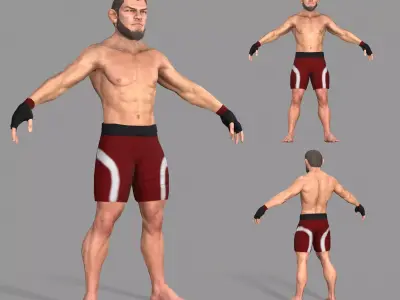 UFC Boxer Low-poly 3D model