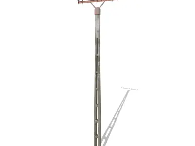 Electricity Pole 2 Weathered 3D model