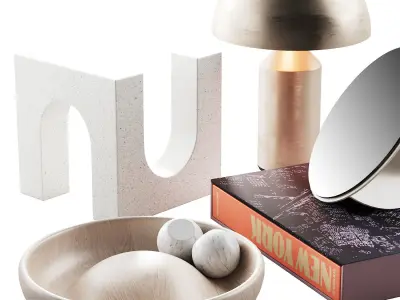 011 Living decor set NEW YORK 02 accessories for coffee table 3D model