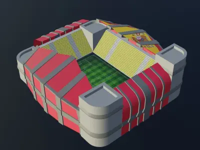 Football Stadium - Spain Low-poly 3D model