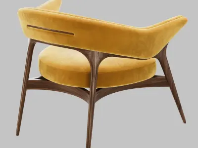 Andorinha Yellow Modern Contemporary Armchair by Alma de Luce 3D model