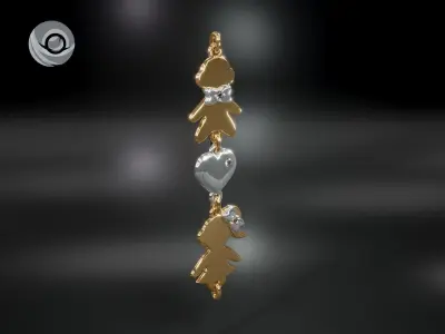 Bracelet pendant Boys Loves Girls model for jewelry casting 3D print model