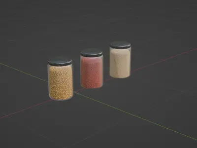 Kitchen jars clear  filled Free 3D model