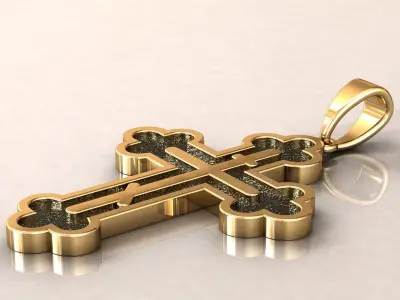 Orthodox Cross Pendant 3D print model