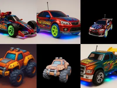 Controled Car bundle 15 pack 100 glb 3D model
