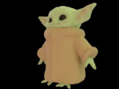 Grogu Baby yoda Low-poly 3D model