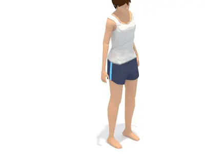 Lunge 2  Yoga Exercise Woman Animation Low-poly 3D model