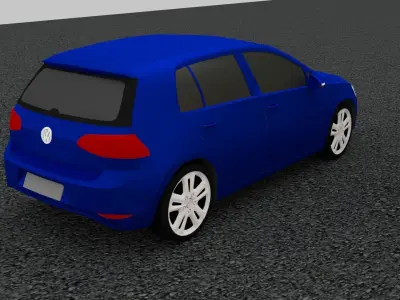 VW Golf 7  Low-poly 3D model