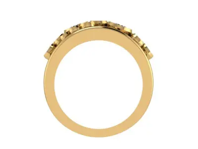 Ring182 gold ring with diamonds 3D print model