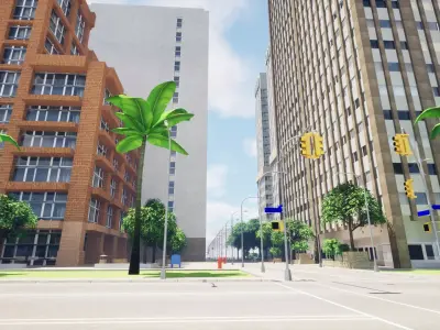 City Downtown Skyscraper Street - Unreal - Lot 05 Low-poly 3D model