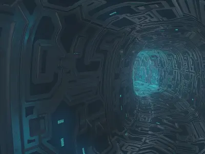 Sci-fi Snake Tunnel Walkable  Interiore Asset Low-poly 3D model