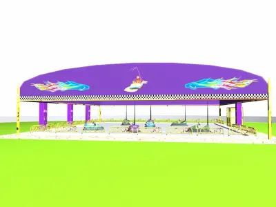 Bumper Car Game Low-poly 3D model