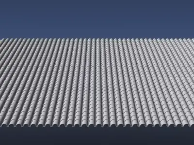 Terracotta roof tiles 25O18 3D model