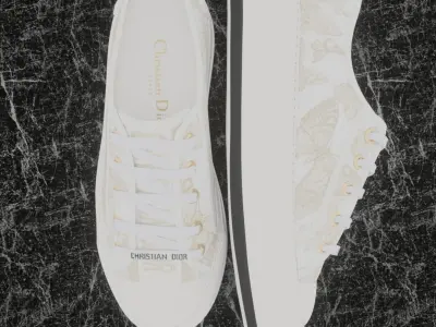 CHRISTIAN DIOR 3D SHOES - WHITE Low-poly 3D model