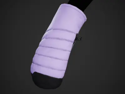 Light Violet And Black Snowboard Gloves Low-poly 3D model