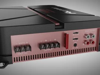 amplifire power amplified car stereo amplifier Low-poly 3D model