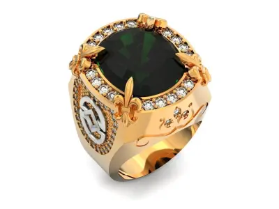 Luxury heavy Signet Ring  1457 3D print model