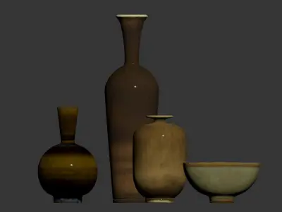 Berndt Friberg- Gustavsberg - Collection of four vases 3D model