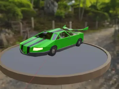 Green PoisonTupper v1 - Low-Poly Car Low-poly 3D model