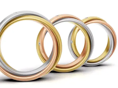 Trinity Ring Classic Model 5 Diamonds 3D print model