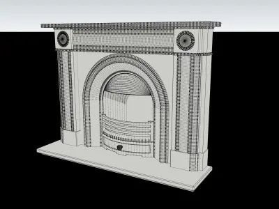 White Marble Mantelpiece 3D model