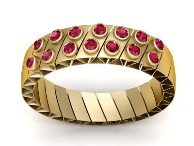 gold geometric ring 3D printable model   3D print model