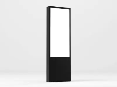 Digital Roll Up Advertising Banner Low-poly 3D model