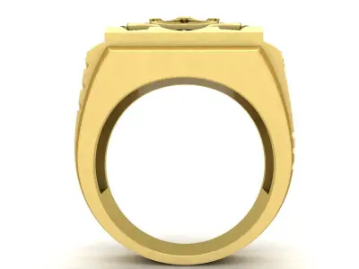 Ornate Square Signet Ring for Men 3D Model 3641 3D print model