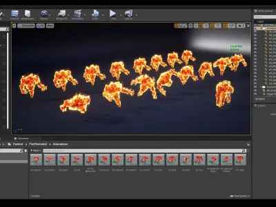 Fire elemental low-poly game engine ready 3D model Low-poly 3D model