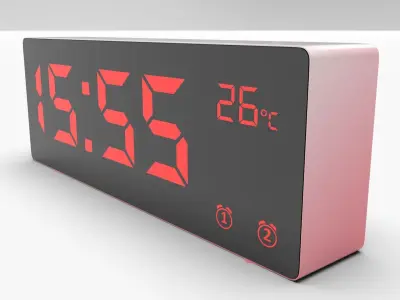 CLOCK REDWHITE RED Low-poly 3D model