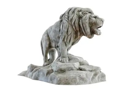Lion Sculpture Low-poly 3D model