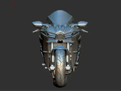 Kawasaki Ninja H2 bike 3D print model