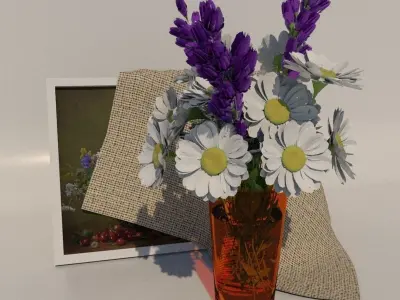 Bouquet of flowers 3D model buy