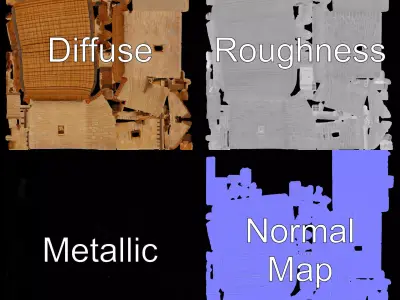 Rustic Stone Cottage model pack Low-poly 3D model