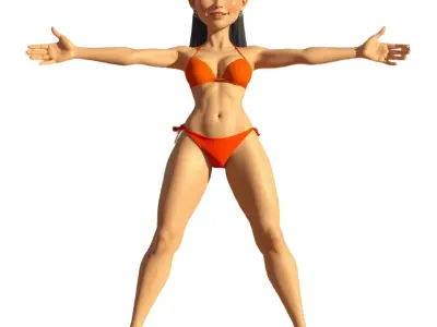 Vibrant Bikini Character model pack Low-poly 3D model purchase