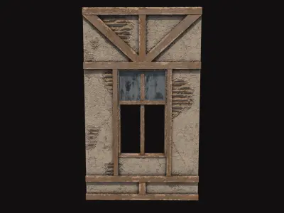 Medieval Wall V03 Low-poly 3D model