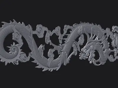 Dragon bas-relief 3D print model