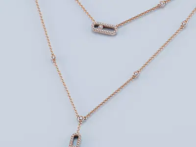 Messika Pendant Necklace Move Uno 2 Rows Pave 3D print model