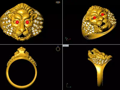 LION RING 3D print model 2