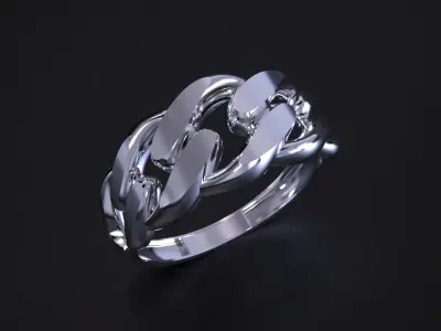 Cuban Chain Ring Gold 3D print model