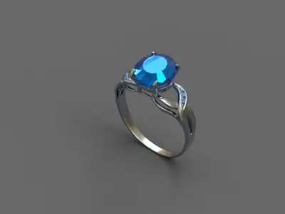 High-Quality 3D Ring Model Low-poly 3D model 14