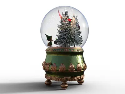 Follies Snow Globe Christmas Low-poly 3D model