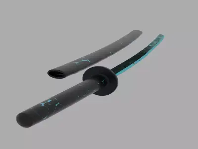 Katana Low-poly 3D model 18