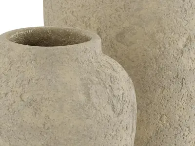 Textured Cream Vase 3D model